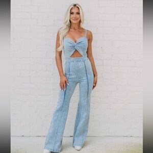 Shop These Three Livy Denim Jumpsuit